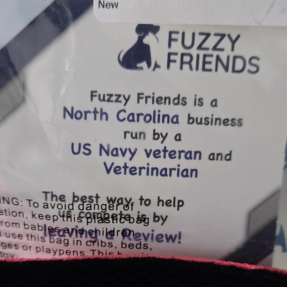 Fuzzy Friends Reflective Dog Collar - PINK - NEW in Bag - Picture 6 of 8